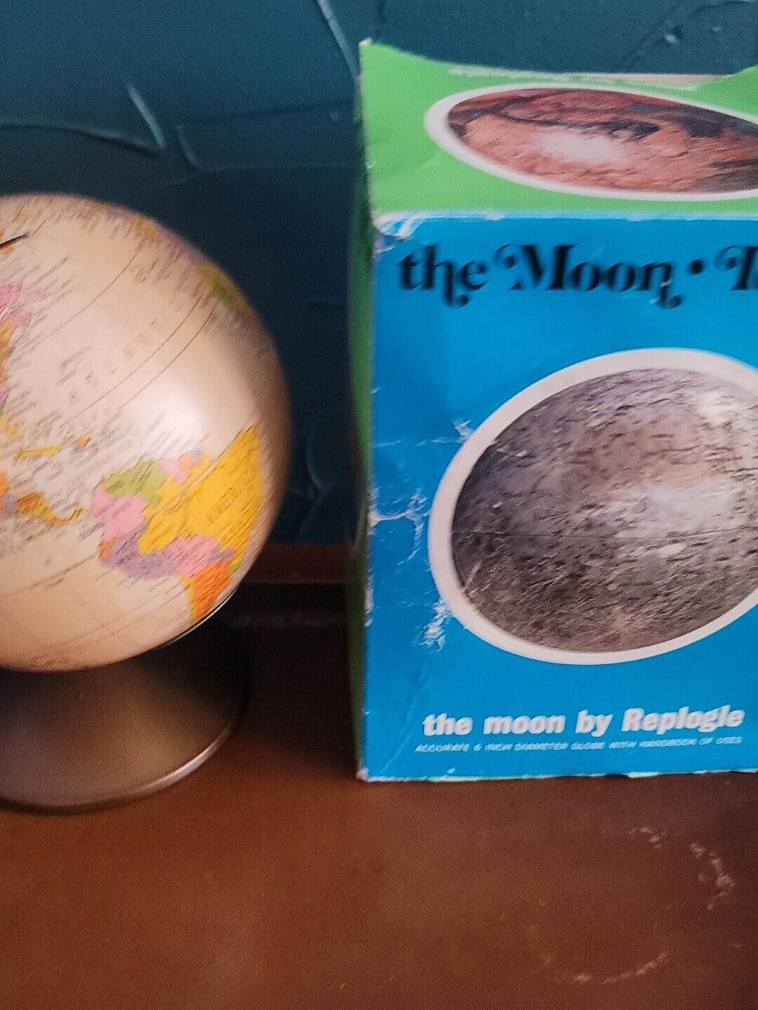 Vintage Replogle THE REVERE 6" World Globe Bank original Box 