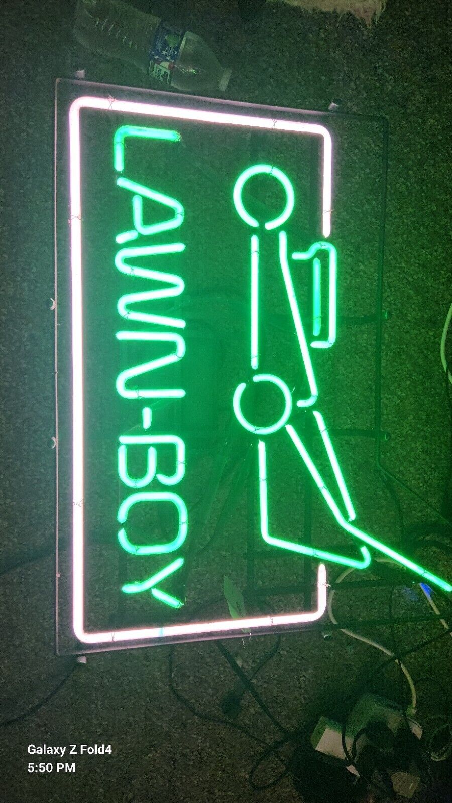 Vintage Original Lawn-boy Neon Sign Lamp Light Visual Bar Collection 25"x20" 