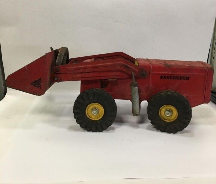 Vintage Nylint Red Pressed Steel Hough Payloader Front End Loader Tractor Toy