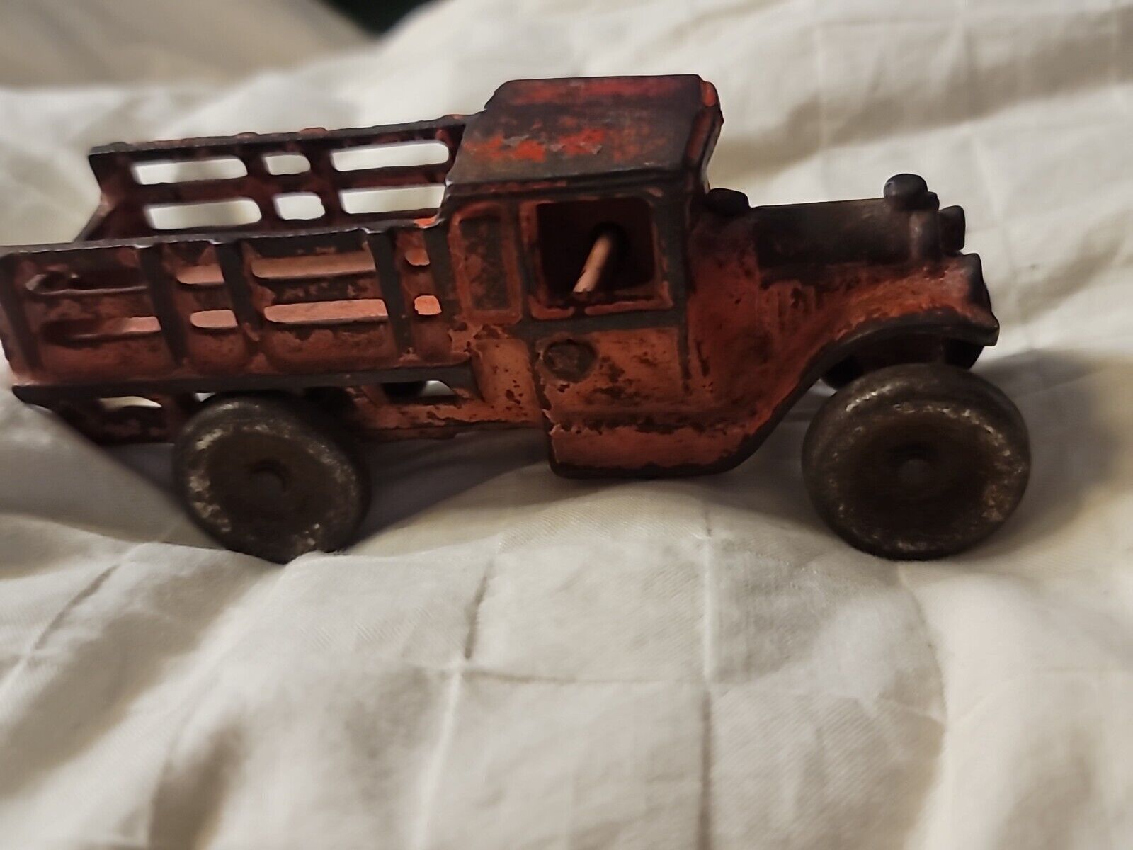 Vintage Original Arcade Cast Iron Stake Truck No 213 R Die Cast Collectible 