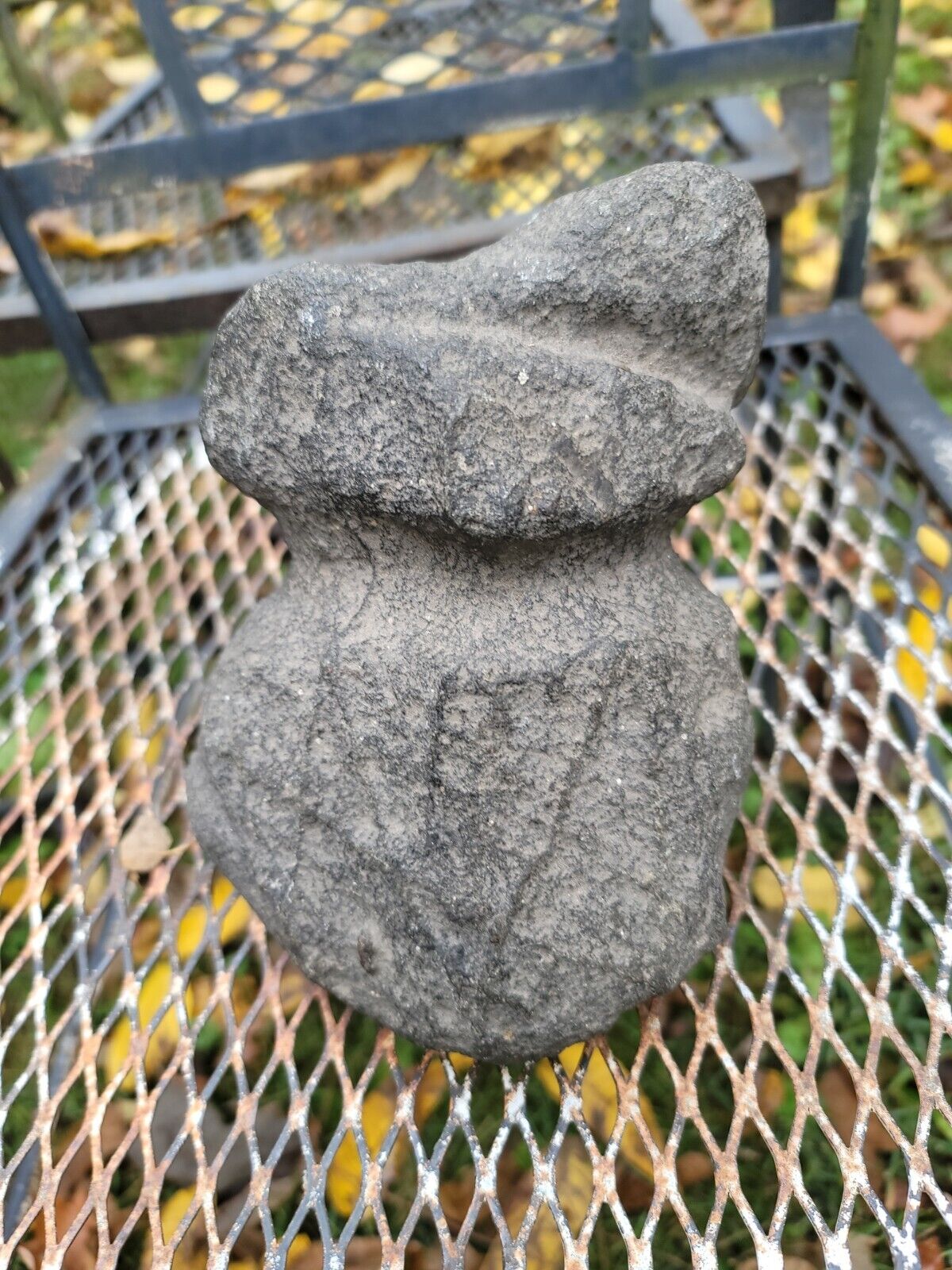 Native American Stone Grinding Stone W/ Two Grooves 