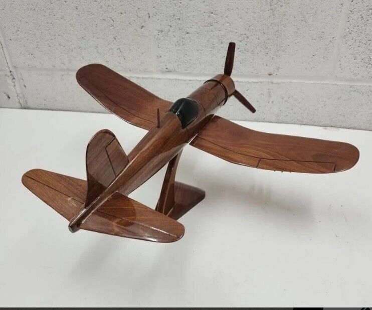 F4U Corsair Mahogany Wood Desktop Airplane Model