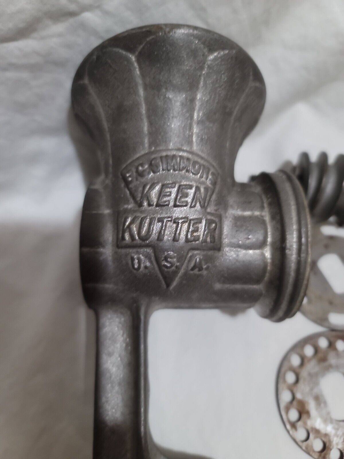 Vintage Keen Kutter 22 1/2 Meat Grinder Complete Nice 