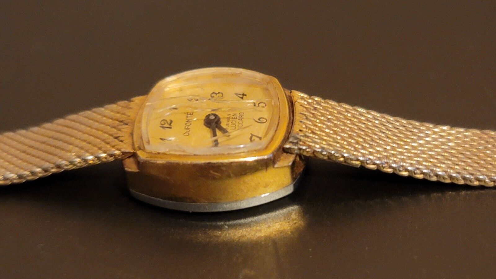 Vtg. 1960's Dufonte By Lucien Picard Women's Wrist Watch Works Keeps Time 