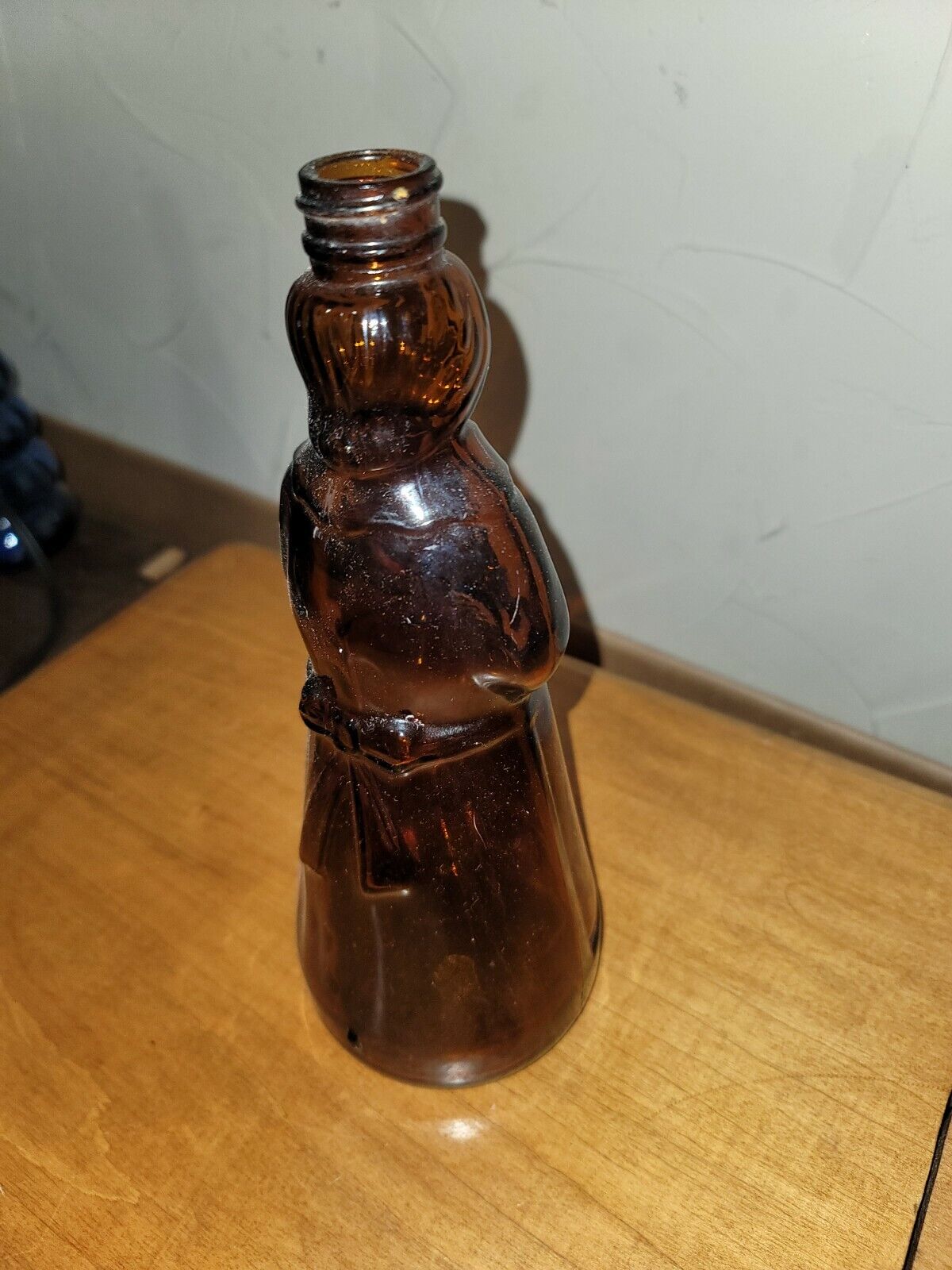 Vtg 1974  Mrs Butterworth Figural Amber Glass Bottle collectable rare