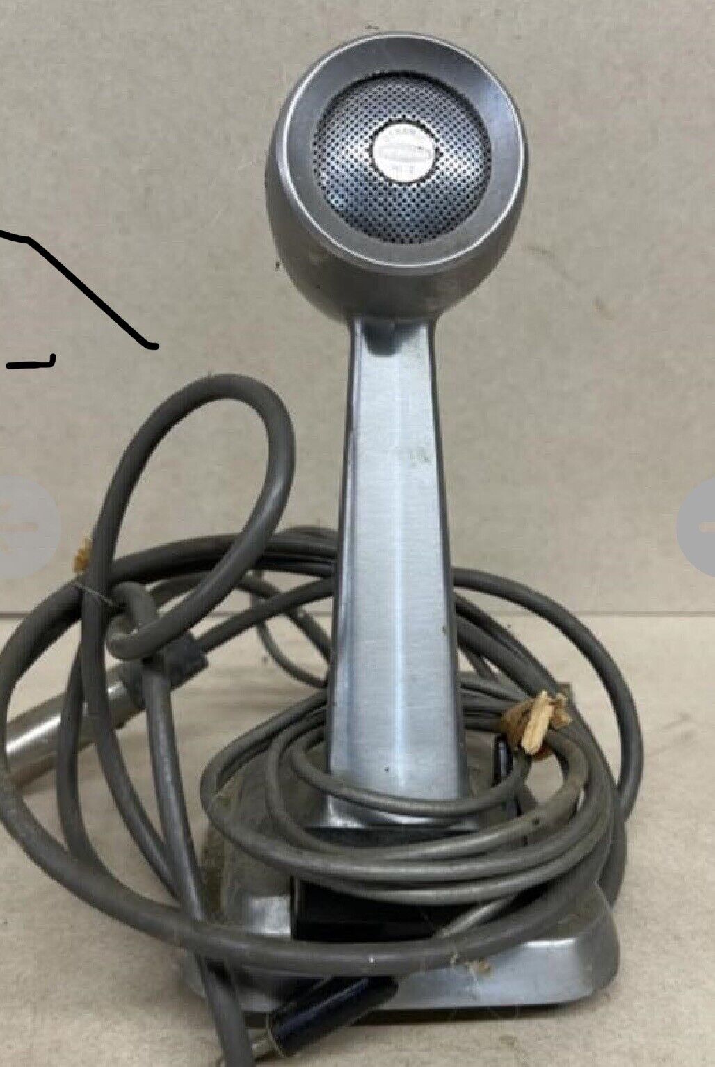 VTG McMartin Dynamic Hi-Z Microphone Desktop Push Button Mic Space Age Machine