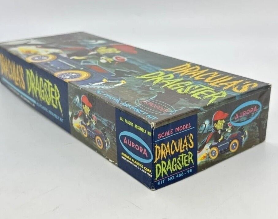 Vintage 1964 Aurora Plastic Model Kit Monster Dracula's Dragster Minty Box Only 