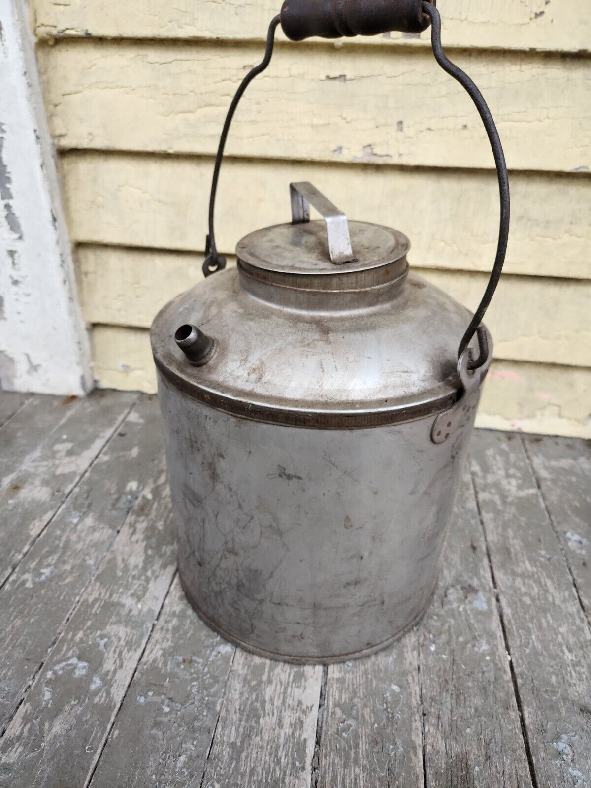 Vintage Pennsylvania Railroad PRR Stainless Steel 2 Gallon Water Can Keystone