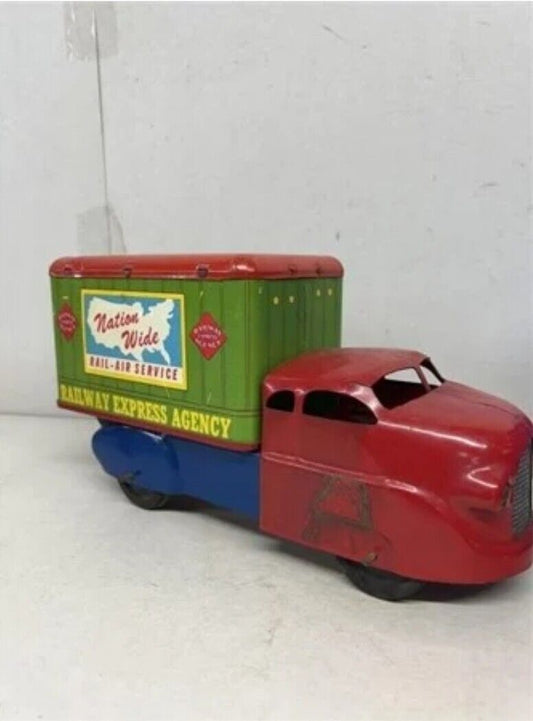 VINTAGE Nationwide Air Rail Service 1940-50'S Tin Toy Truck