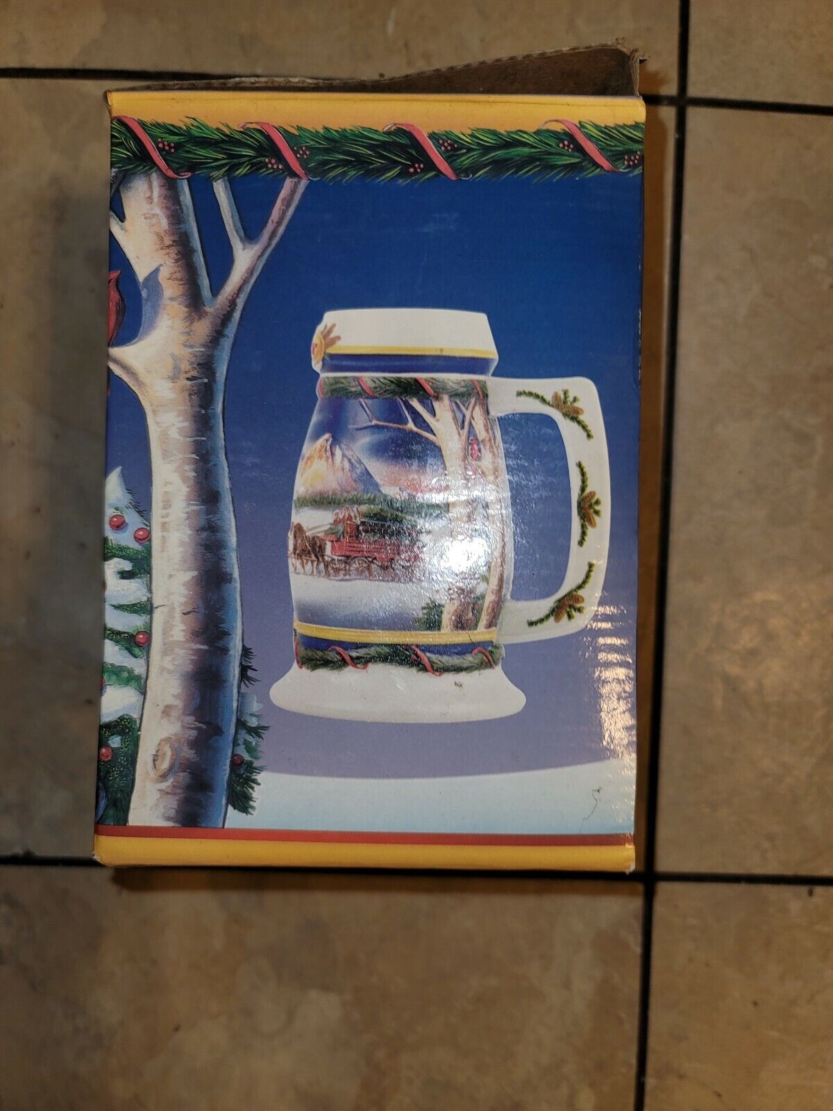 Vintage 2000 Budweiser Stein “Holiday In The Mountains” NEW In Original Box