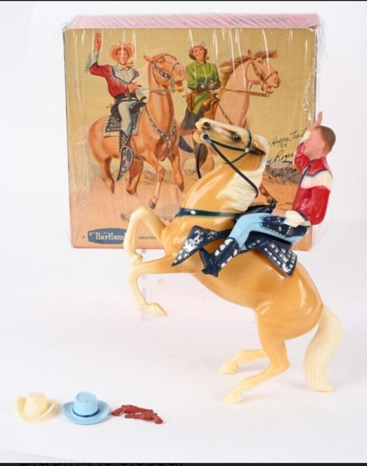 Vintage 9" Hartland Roy Rogers & Trigger Plastic Toy In Original Box Guns Hats 