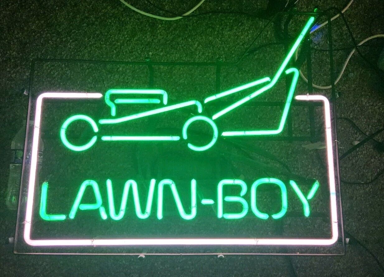 Vintage Original Lawn-boy Neon Sign Lamp Light Visual Bar Collection 25"x20" 