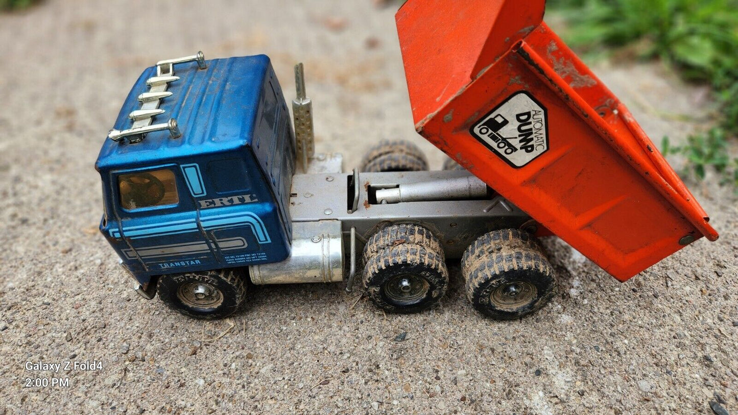 Vintage Ertl Pressed Steel Automatic Hydraulic Dump Truck International Transtar