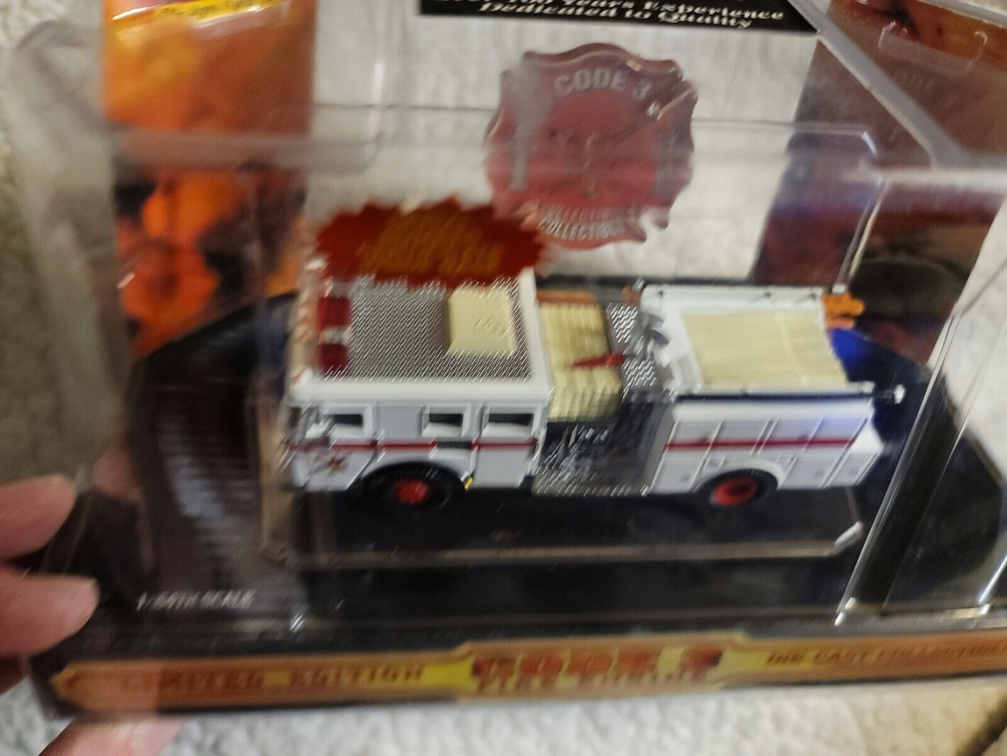 CODE 3 1/64 WHITE SEAGRAVE CITY OF DENVER FIRE TRUCK NEW DFD