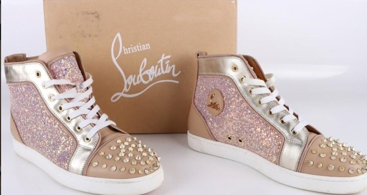 Christian Louboutin Louis Flat Veau Velours/Strass Sneakers Mens Size 12 46