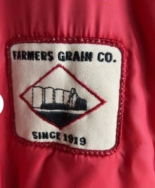 Vintage Farmers Grain Co. Seeds Jacket XXL Red Farm Farmer King Coat Indiana 