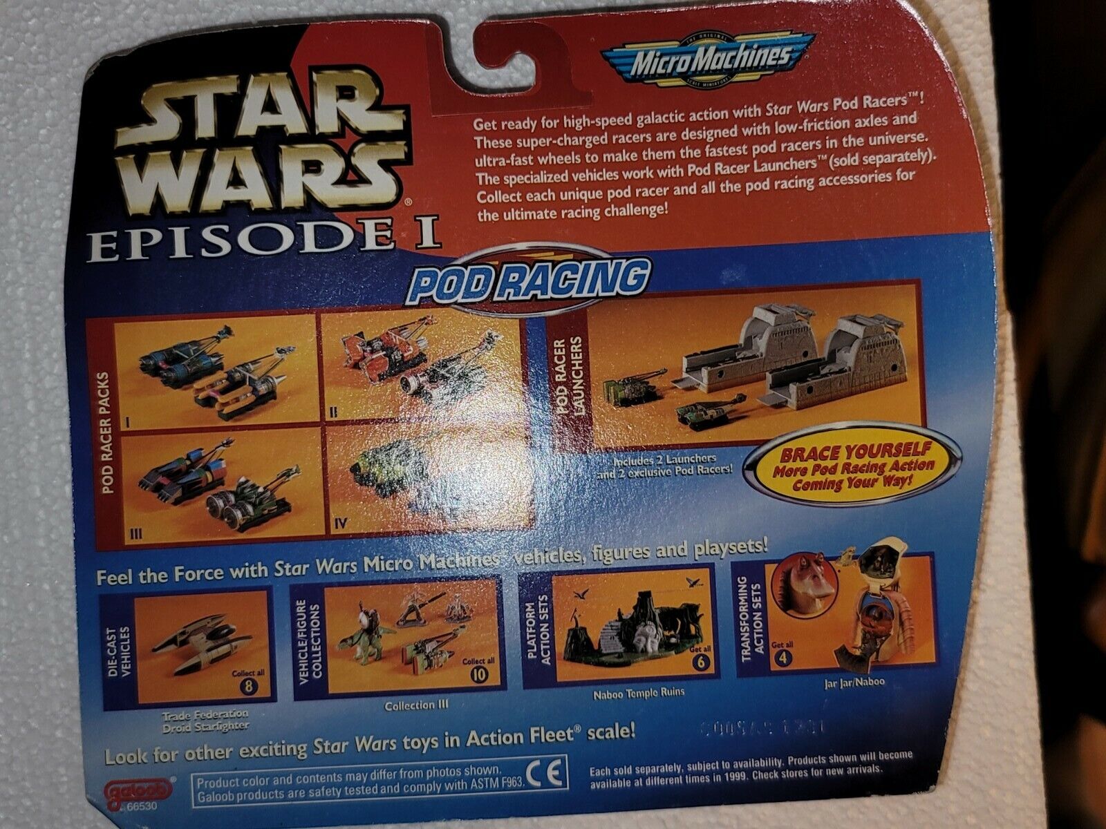 Micromachines Star Wars Episode 1 Pod Racing Pack 4, 1998 by Galoob Vintage