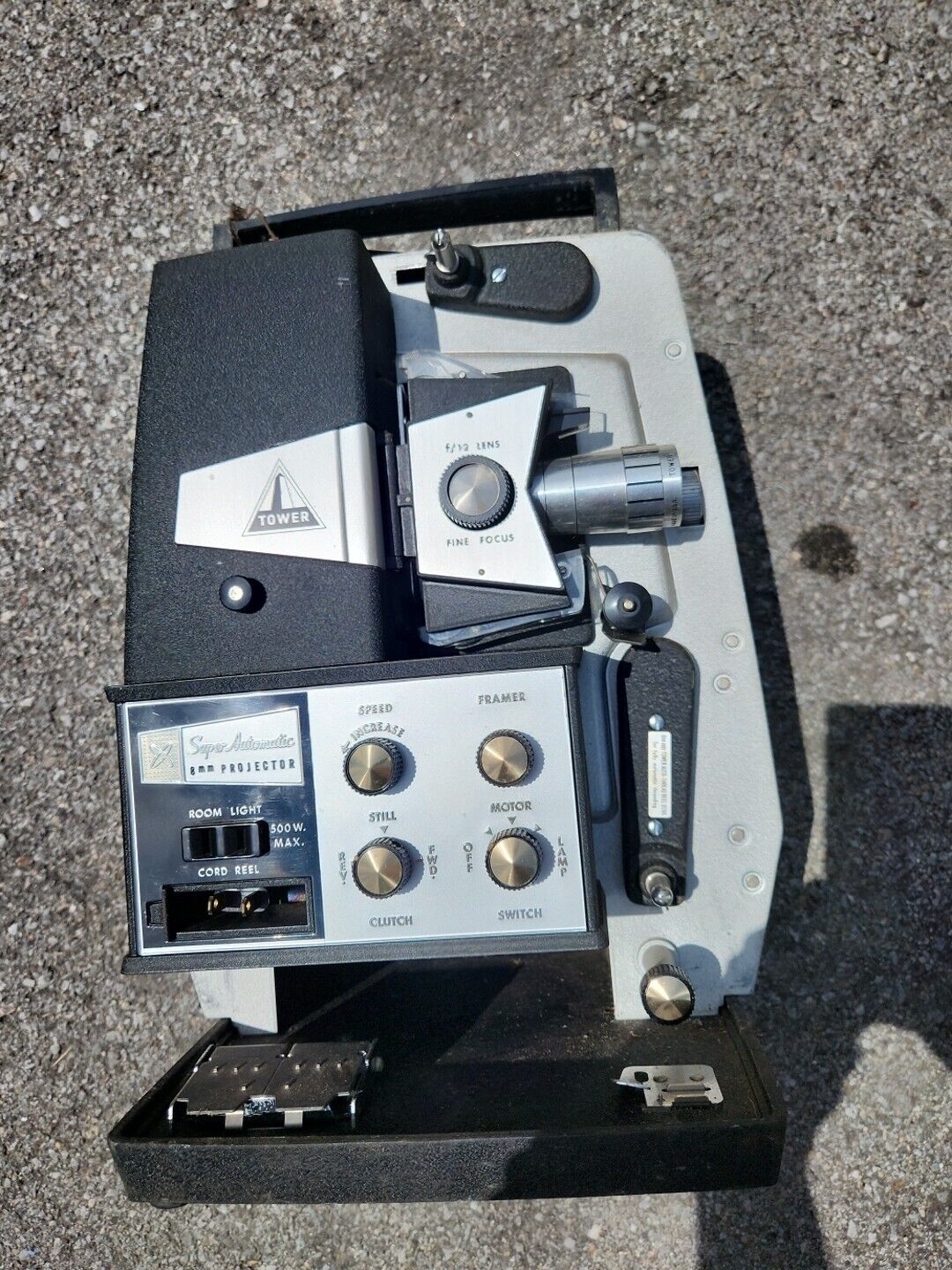 Tower Sears Super Automatic Model 584  8mm Movie Projector Not Tested No Cord