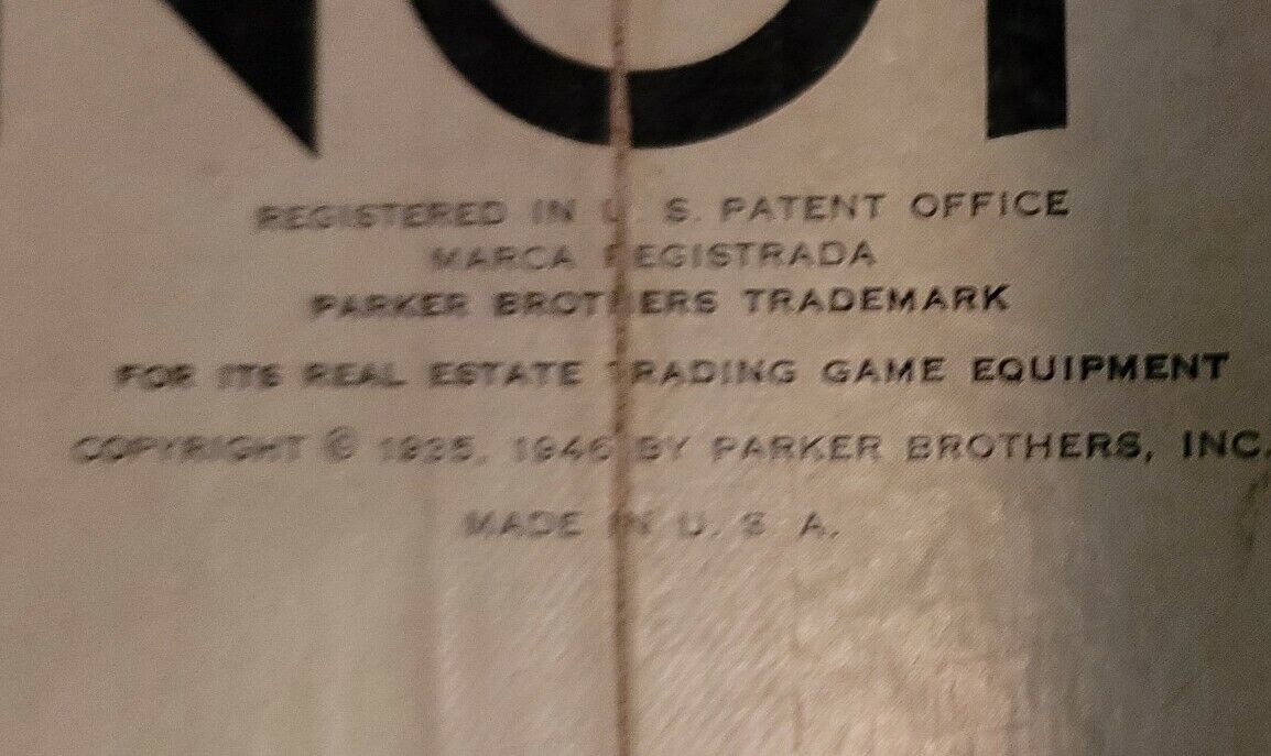 Lot of 4 Vintage 1935 46 61 85 Monopoly Parker Brothers Games Boards only