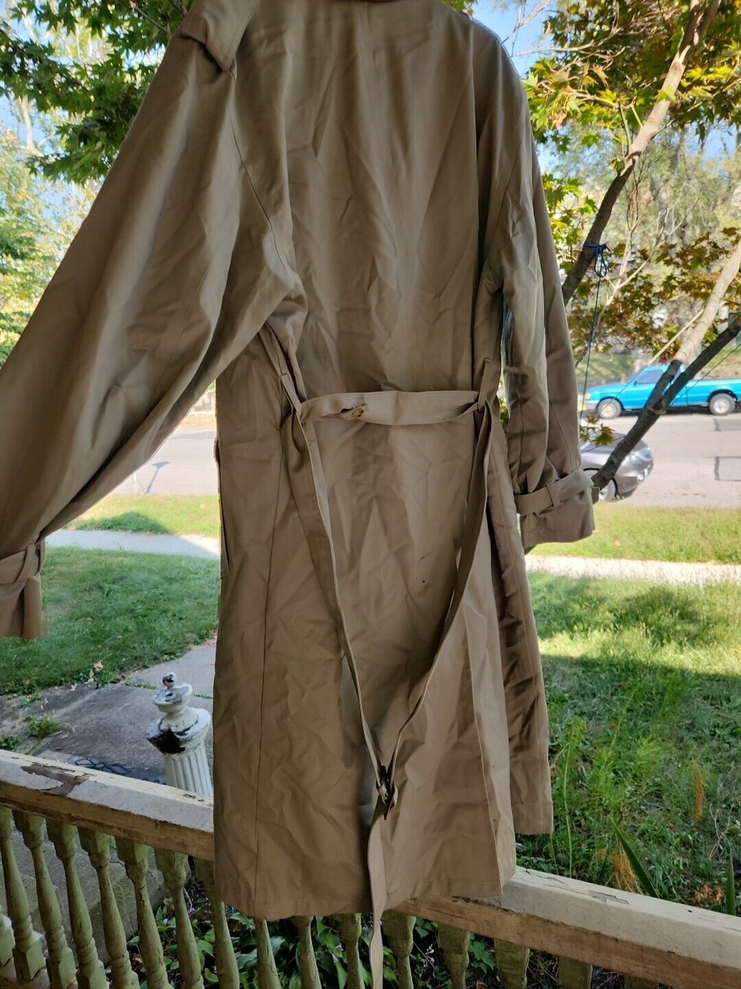 Vintage Nautica Men’s Civvies Cotton Trench Coat Tan Size 42R