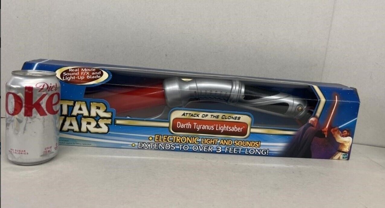 Star Wars Attack Of The Clones Darth Tyranus Lightsaber Hasbro MIB