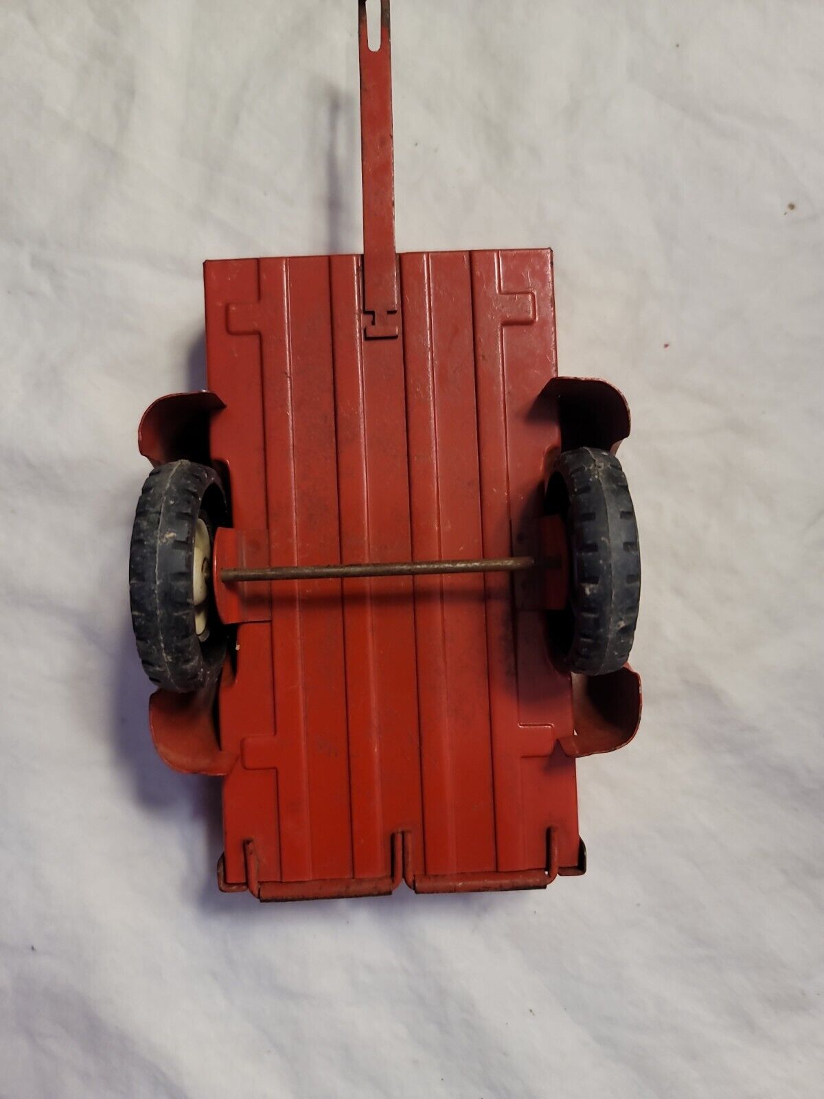 Vintage Red Tru-Scale TRACTOR & 2 Wheel Tractor Trailer & 4 Wheel Grain Trailer 