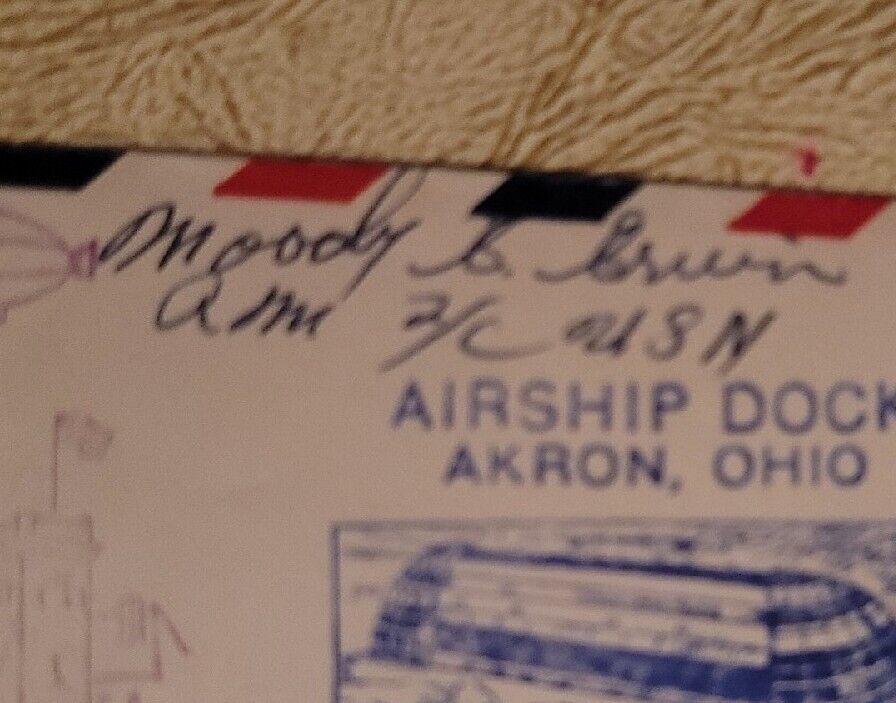 USS AKRON Accident May 11, 1932 1 Survivor Autograph by Moody Irwin 