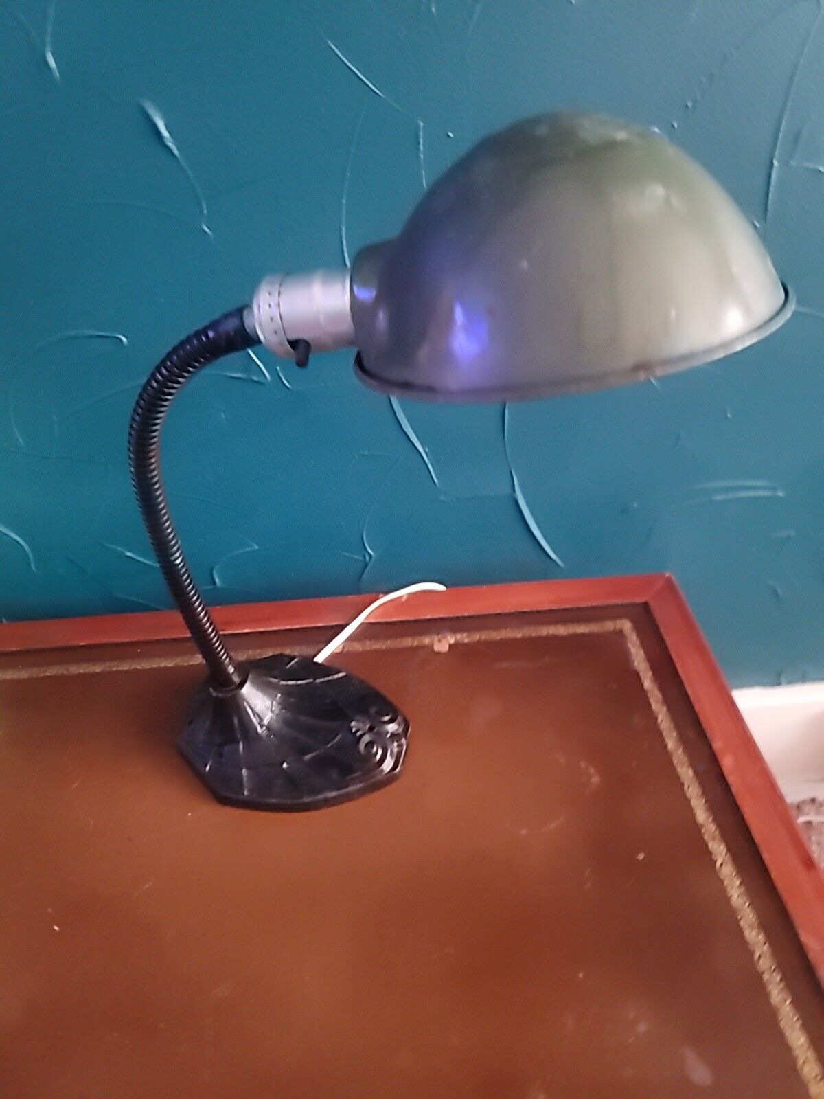 Vtg 1920's Faries Mfg. Art Deco Flex Goose Neck Desk Lamp Light Original S 7460