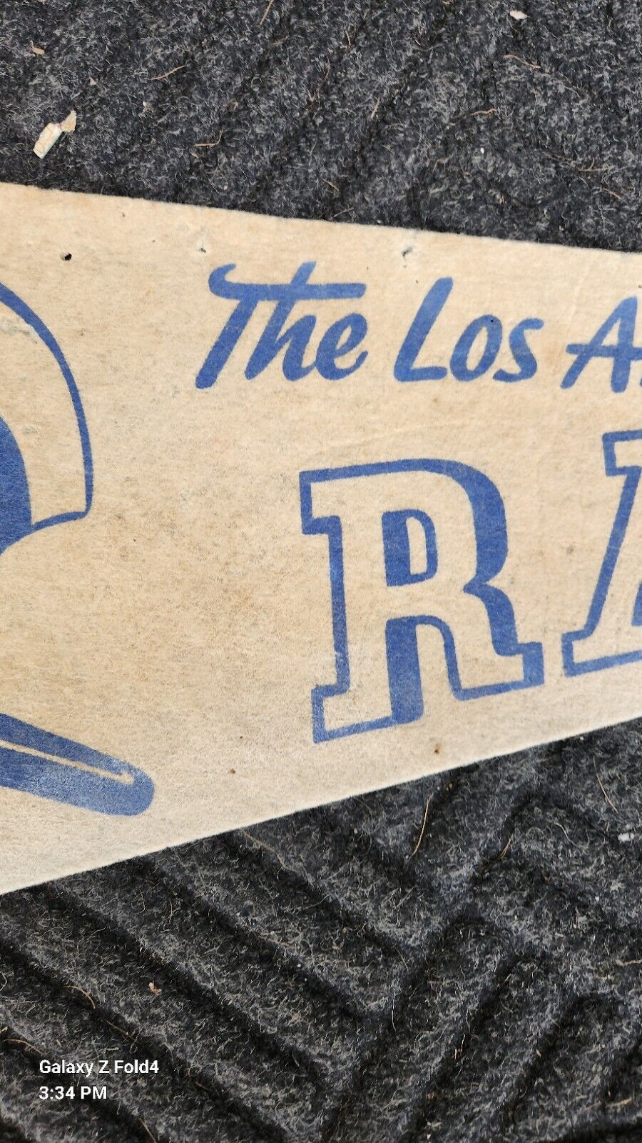 Vintage LOS ANGELES RAMS 1 BAR 1960'S  FELT NFL VINTAGE PENNANT 